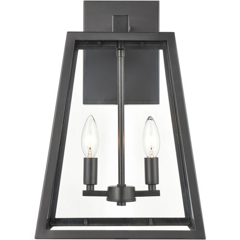 Grant 2 Light 17 inch Powder Coated Black Outdoor Wall Sconce